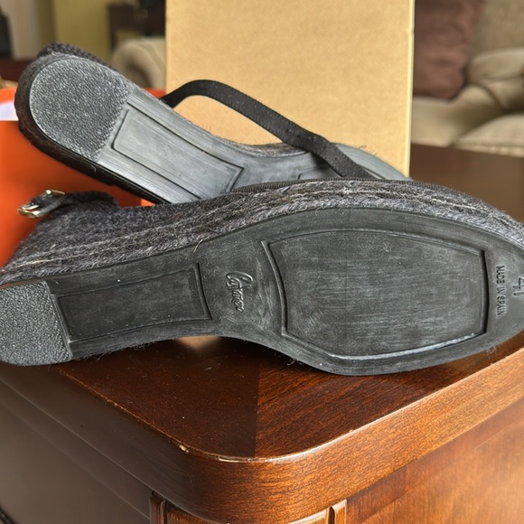 NWT Castaner wedged sandals with buckle size 10 black - Picture 3 of 7